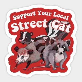 Support your Local Street Cat, distressed Sticker